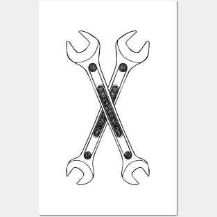 Crossed wrenches Posters and Art